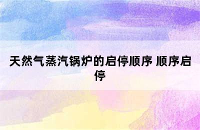 天然气蒸汽锅炉的启停顺序 顺序启停